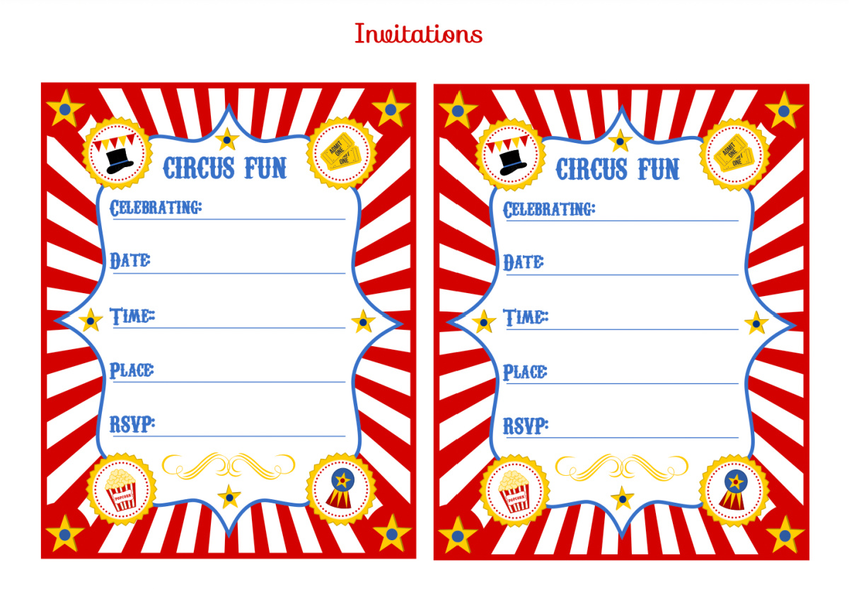 Download These FREE Circus Printables for a Fun Party - Circus Party Invitations