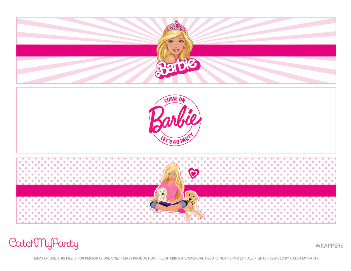 FREE Barbie Let's Go Party Printables! - Wrappers
