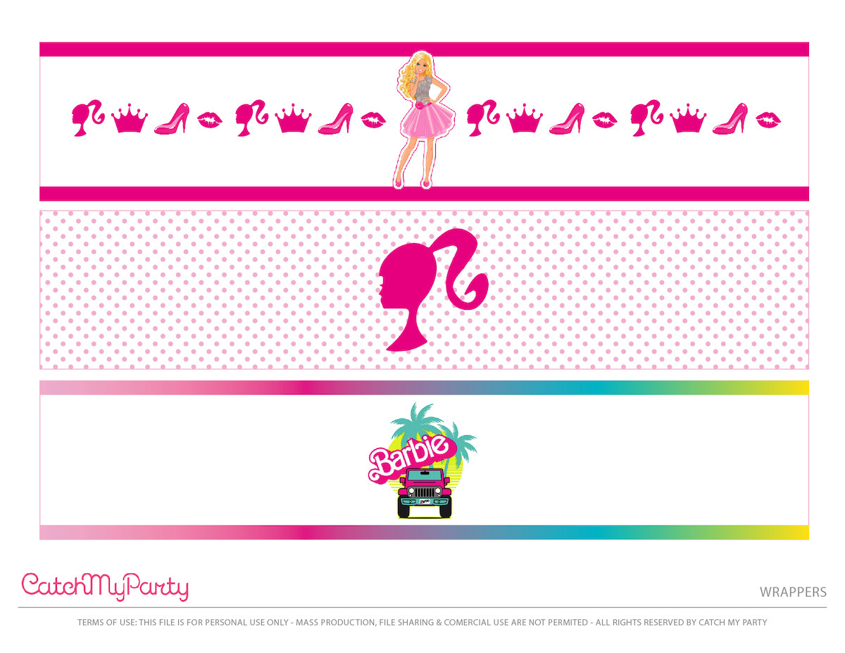FREE Barbie Let's Go Party Printables! - Wrappers