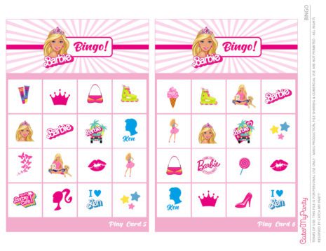 (12 Cards) FREE Fun Printable BARBIE Bingo Game! - The Catch My Party Blog