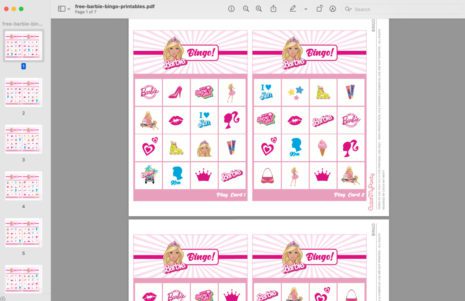 (12 Cards) FREE Fun Printable BARBIE Bingo Game! - The Catch My Party Blog