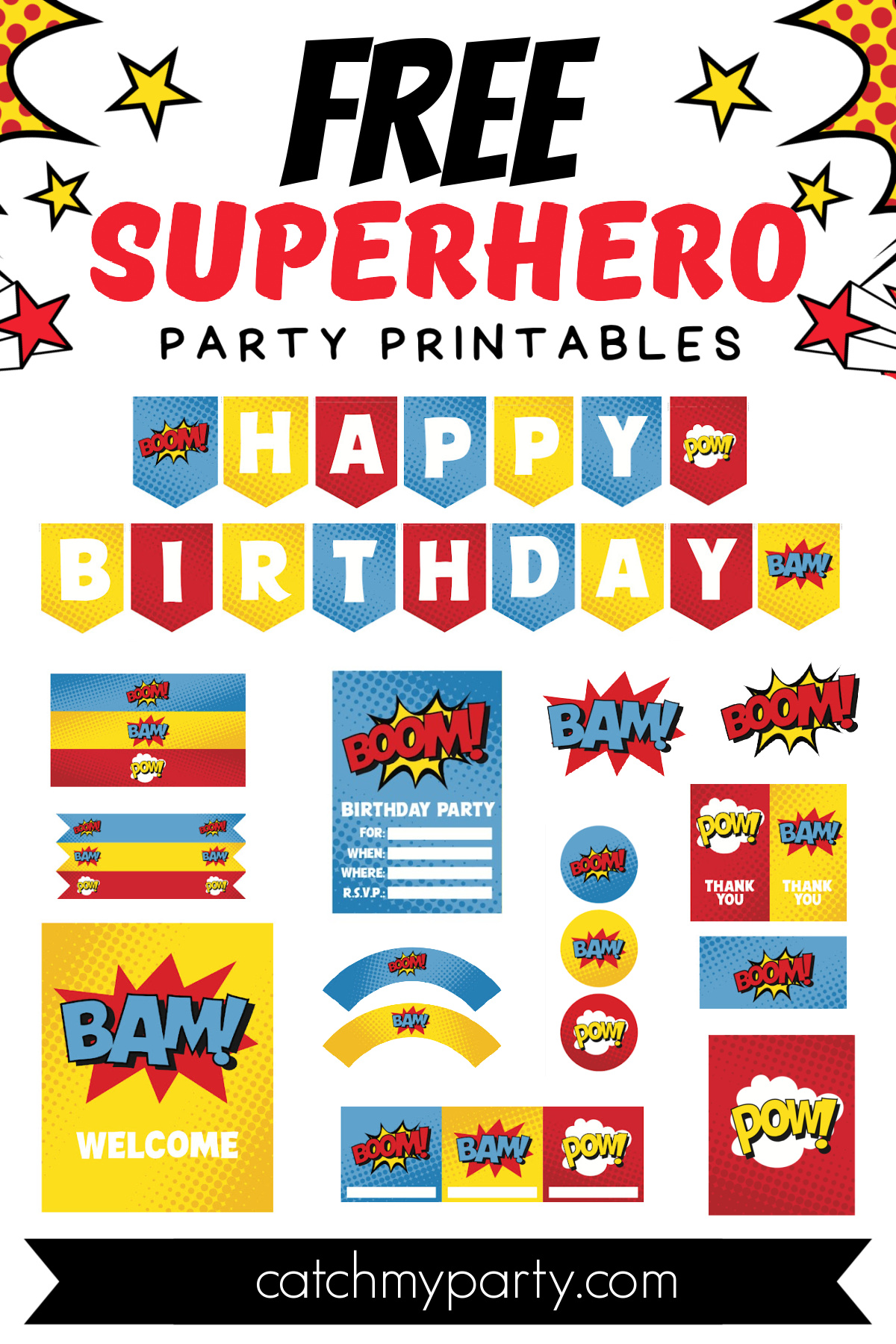 Download These Awesome Free Superhero Party Printables!
