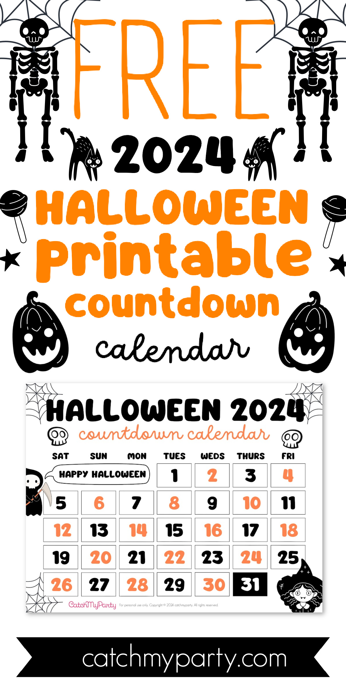 FREE Fun Halloween Countdown Calendar (2024)!🎃☠️🕸️