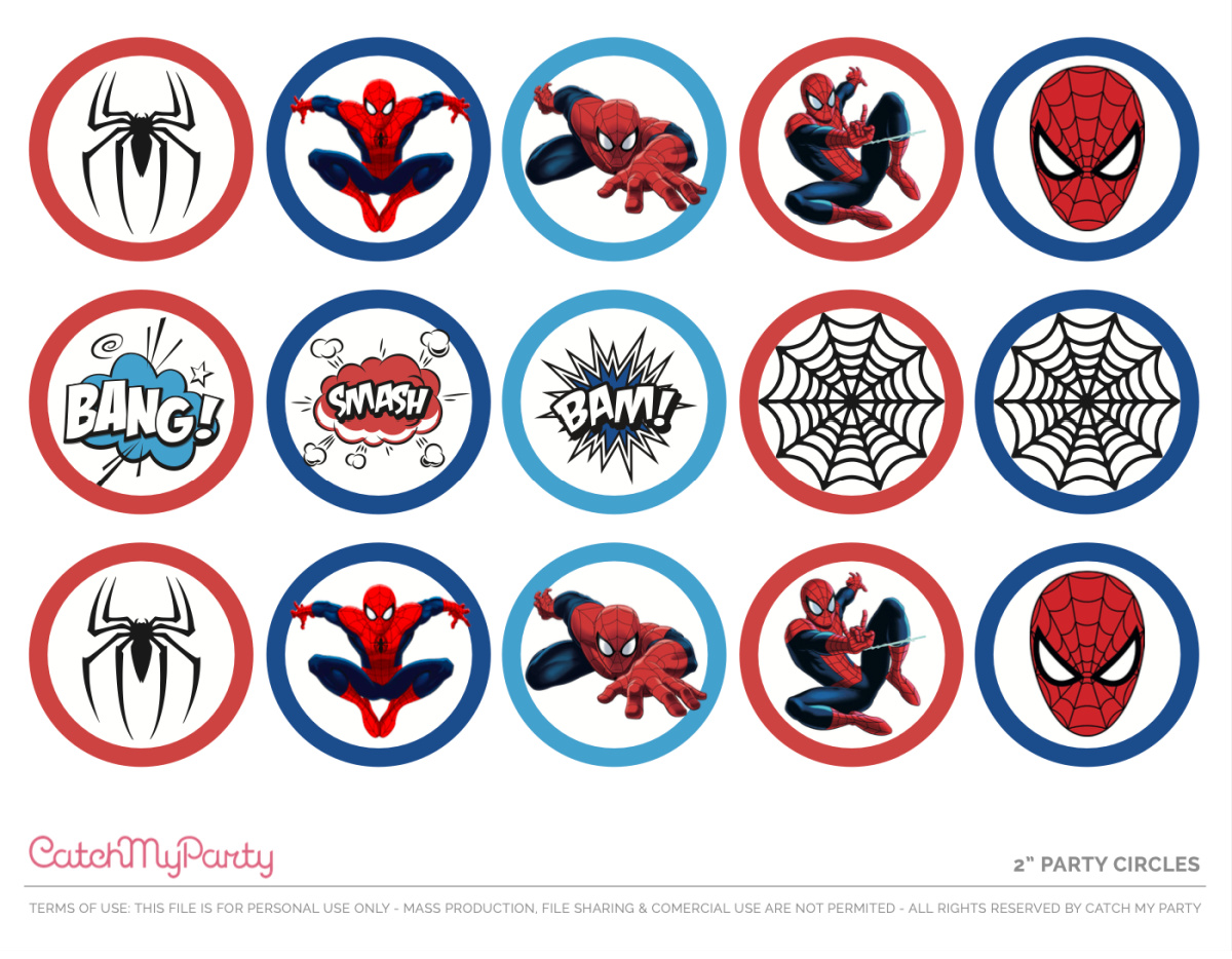 Download Free Spiderman Party Printables - Spiderman Cupcake Toppers