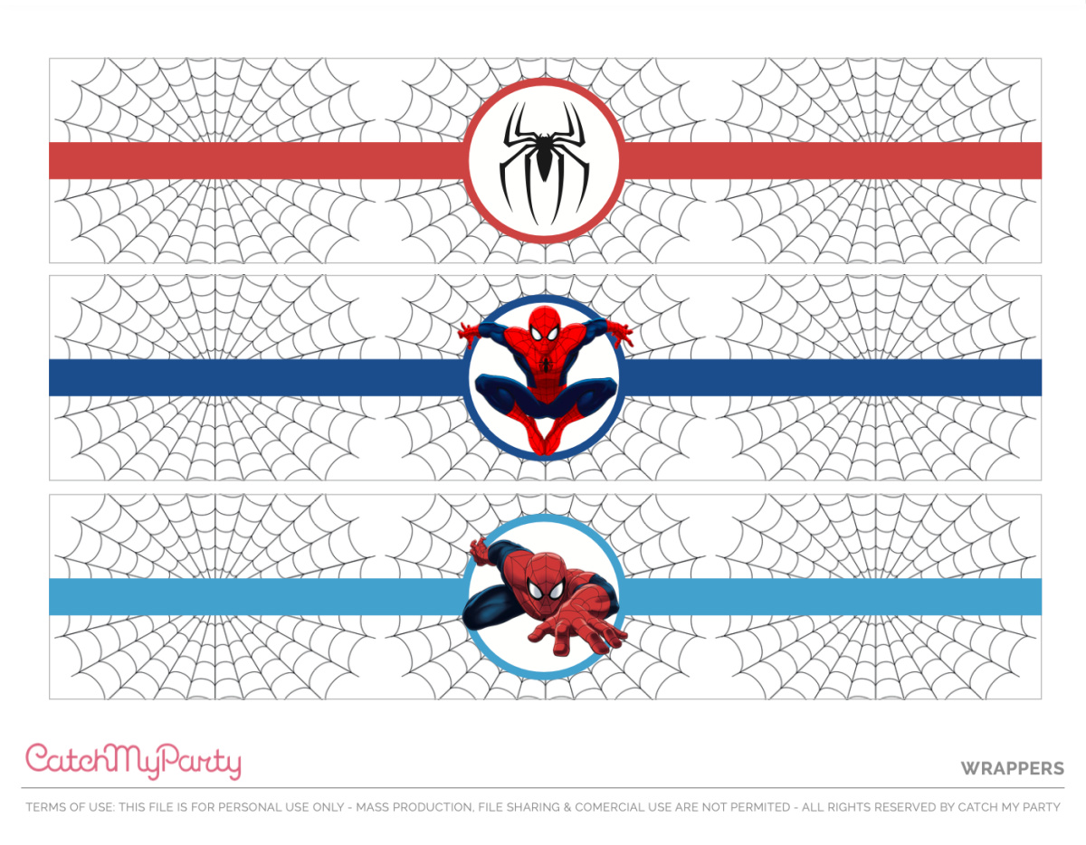 Download Free Spiderman Party Printables - Spiderman Wrappers