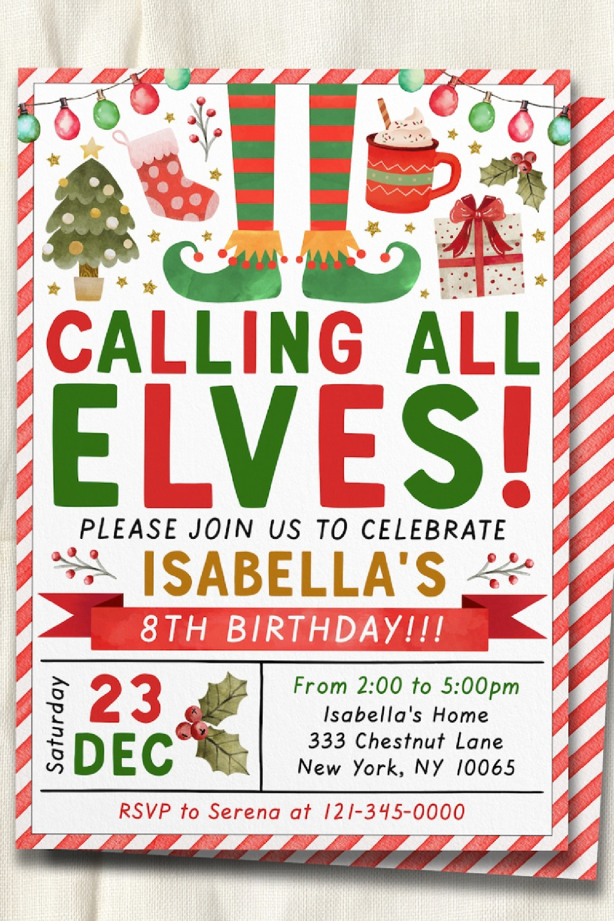 Elf Birthday Party Invitation