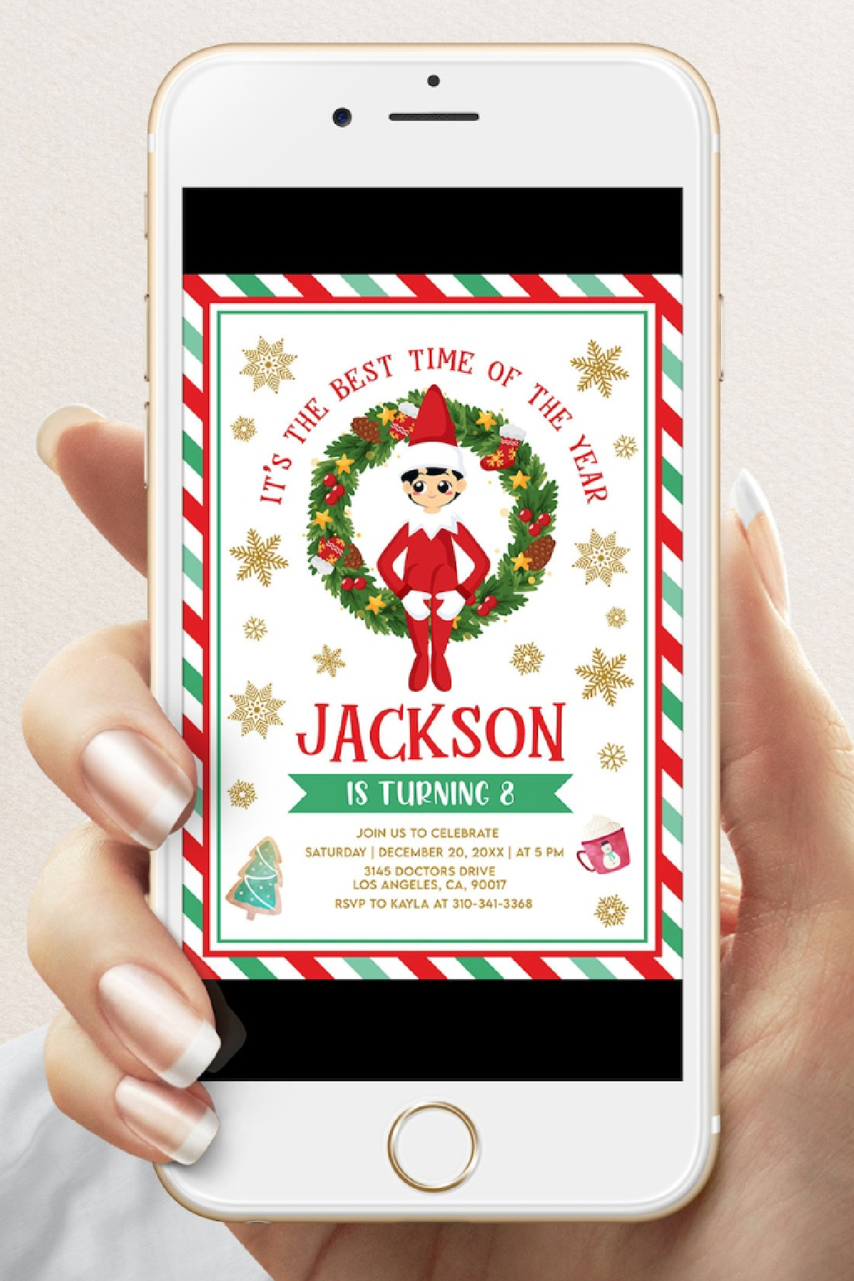 Digital Elf Birthday Party Invitation