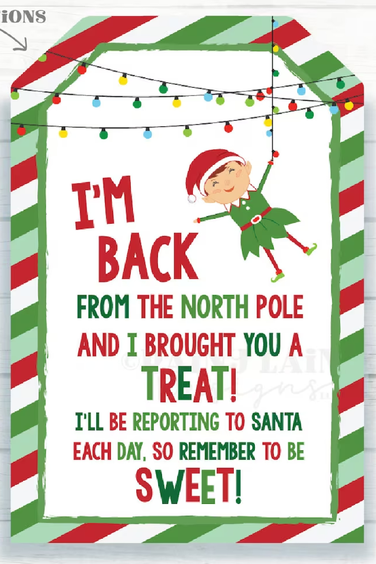 Elf Party Favor Tags