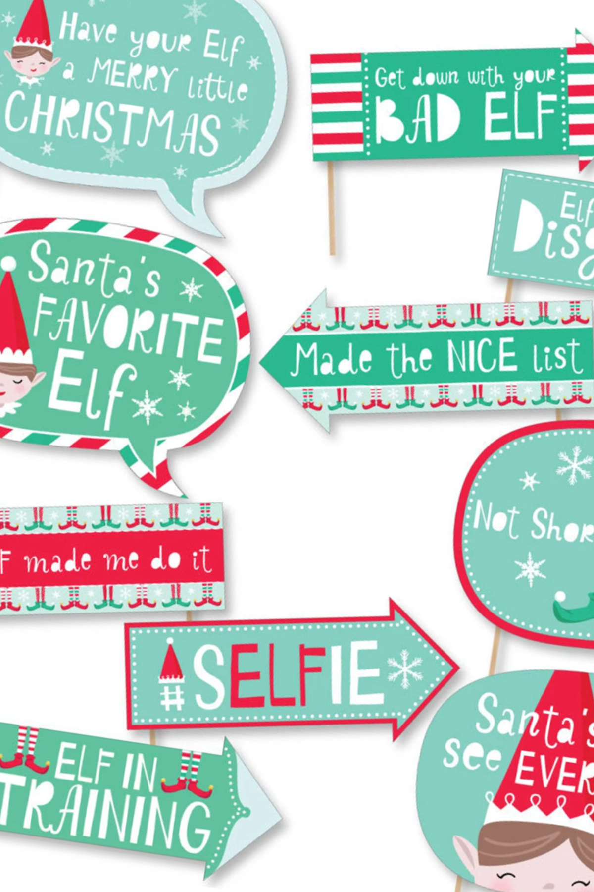 Elf Photo Booth Props