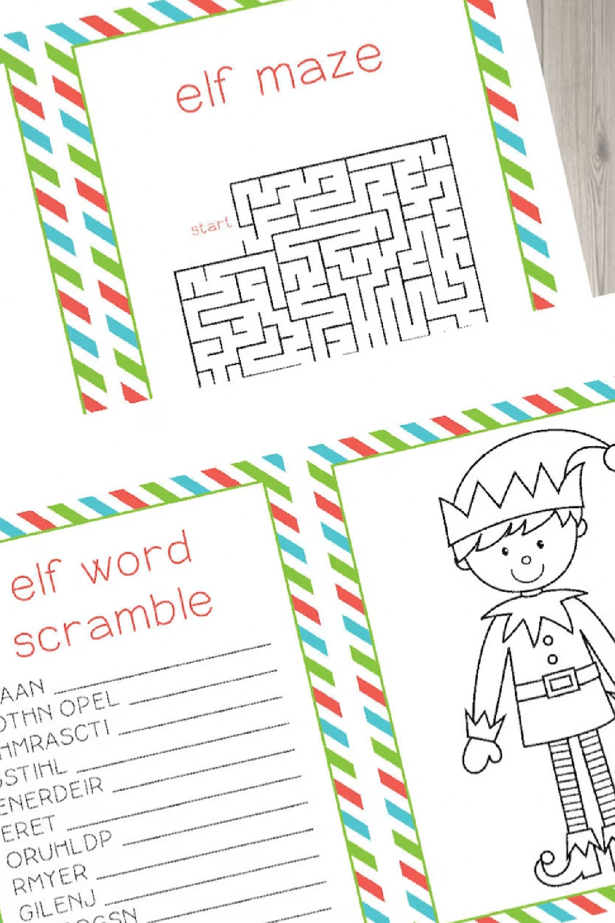 Printable Elf Activity Sheets