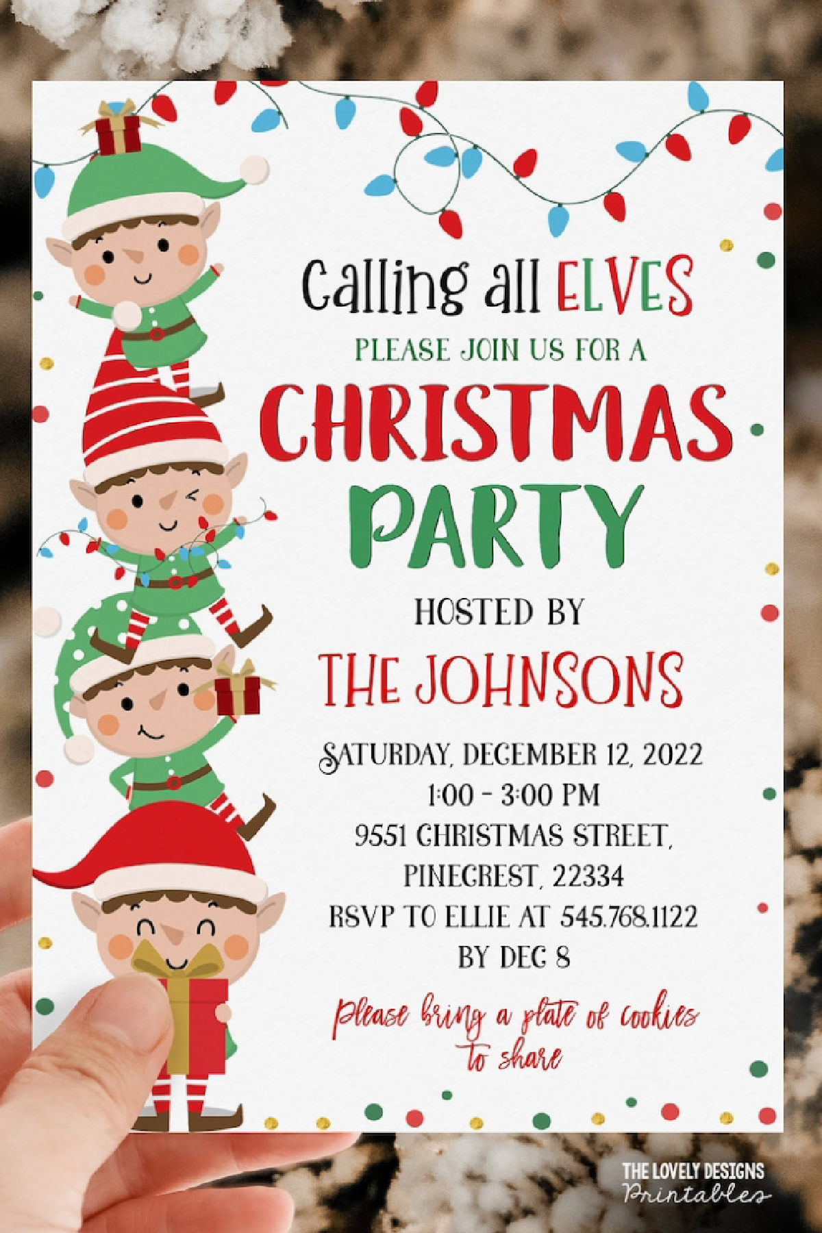 Elf Christmas Party Invitation