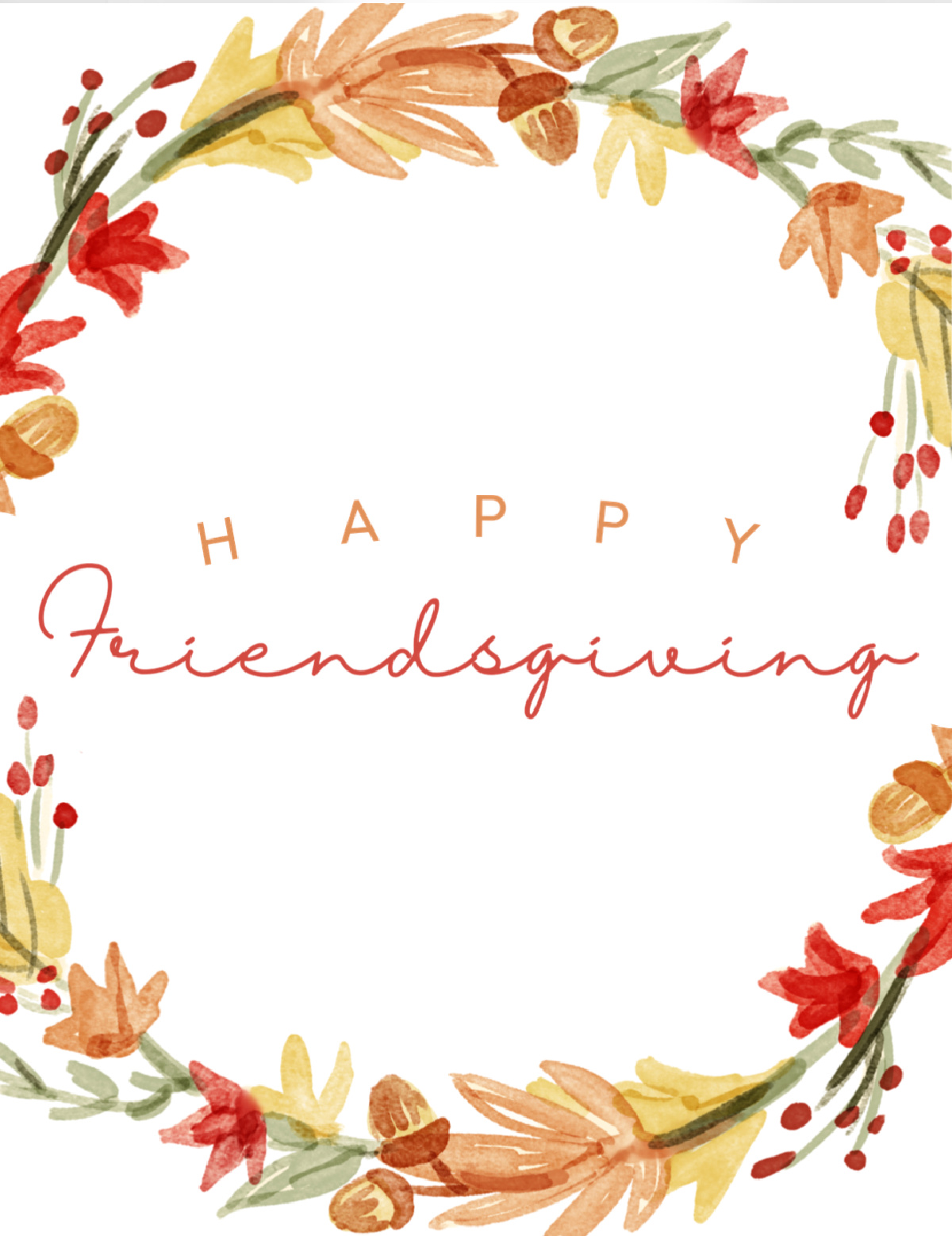 Download these FREE Friendsgiving Printables - Friendsgiving Welcome Poster