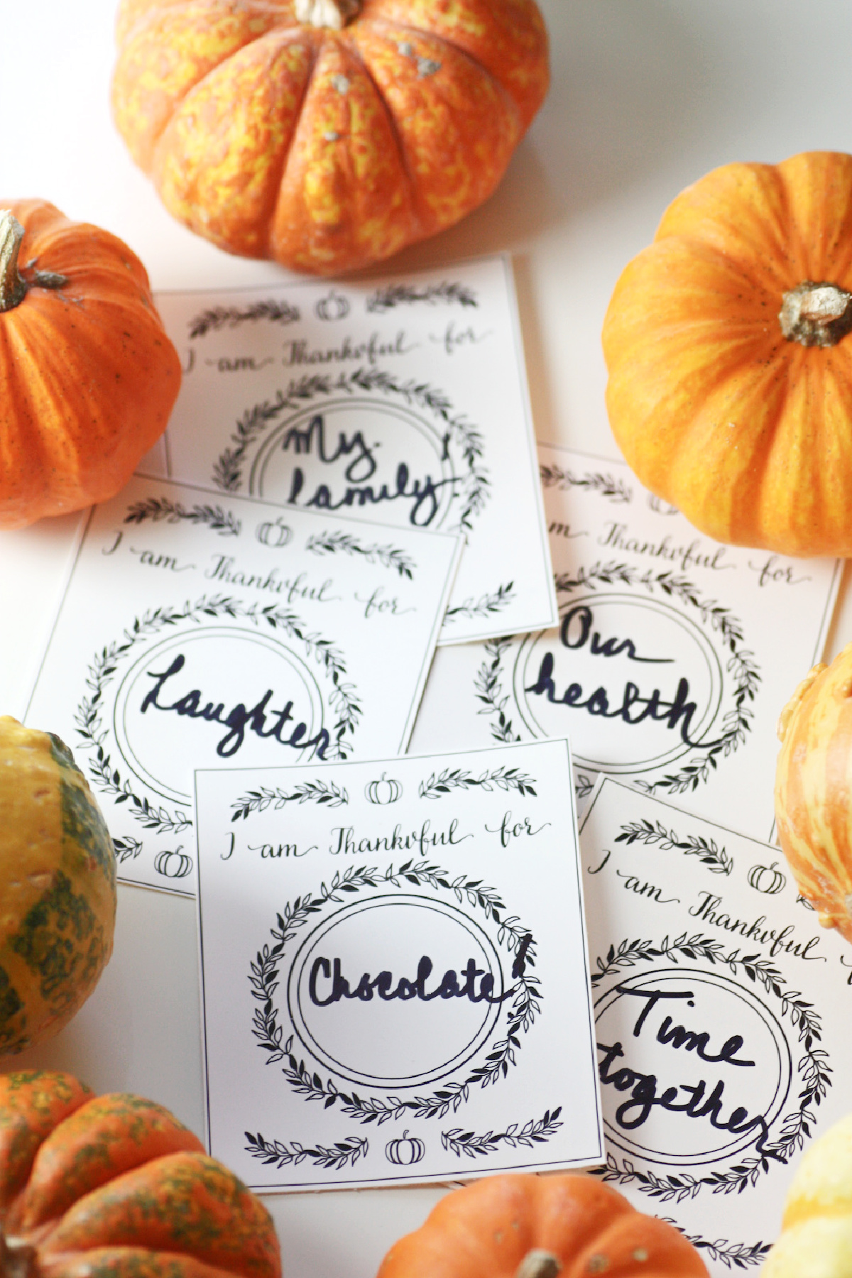 Free Printable With Thankful Hearts Thanksgiving Sign and Cards
