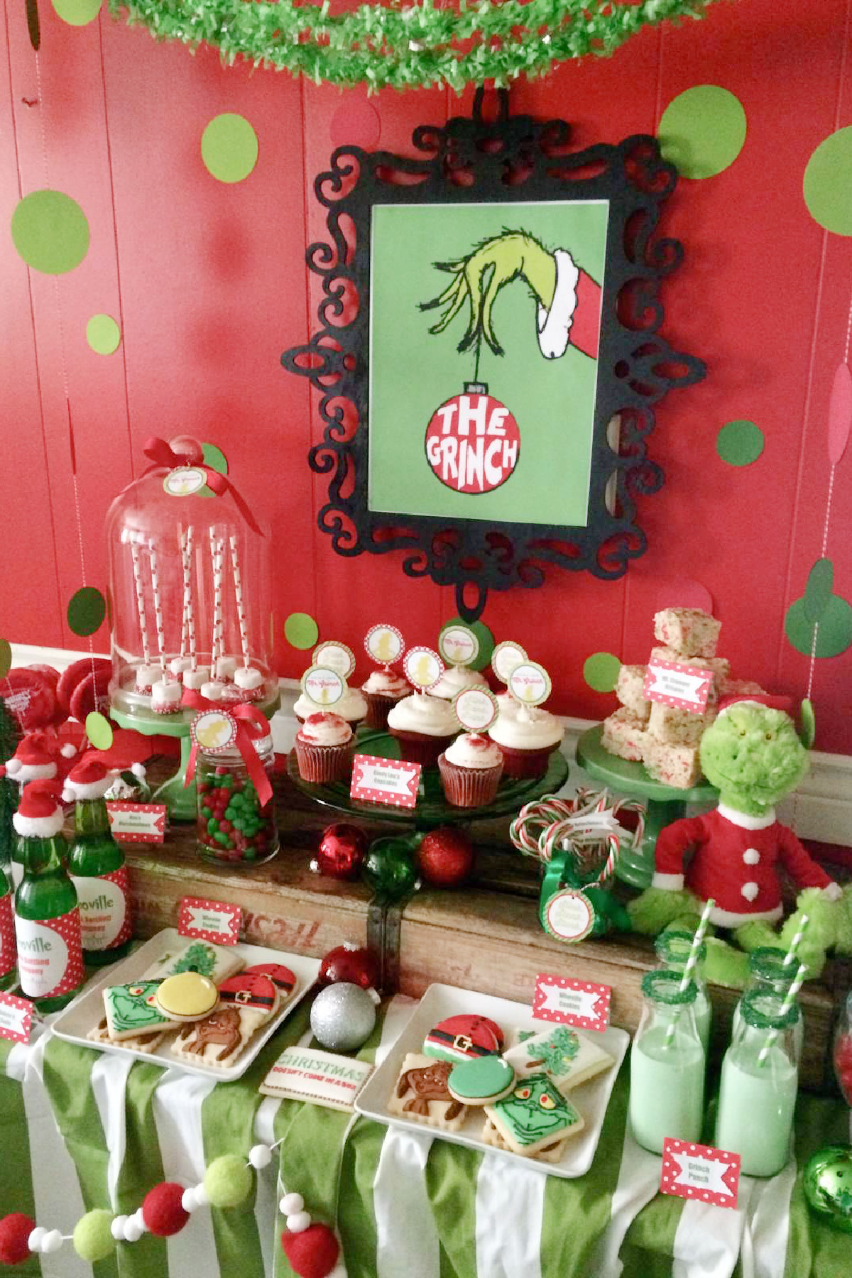 Whoville-Inspired Grinch Christmas Dessert Table Whoville-Inspired Grinch Christmas Dessert Table