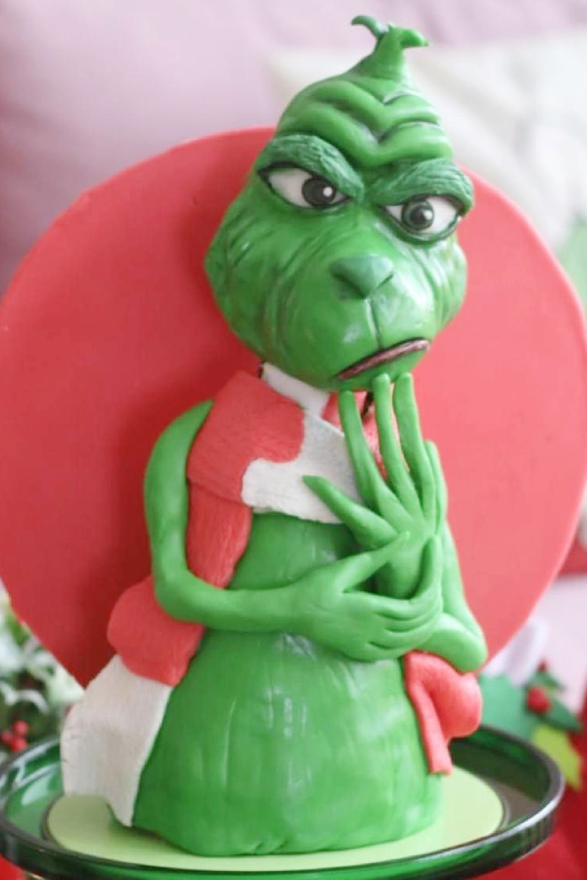 Grinch Fondant Cake for a Whoville Christmas Party Grinch Fondant Cake for a Whoville Christmas Party