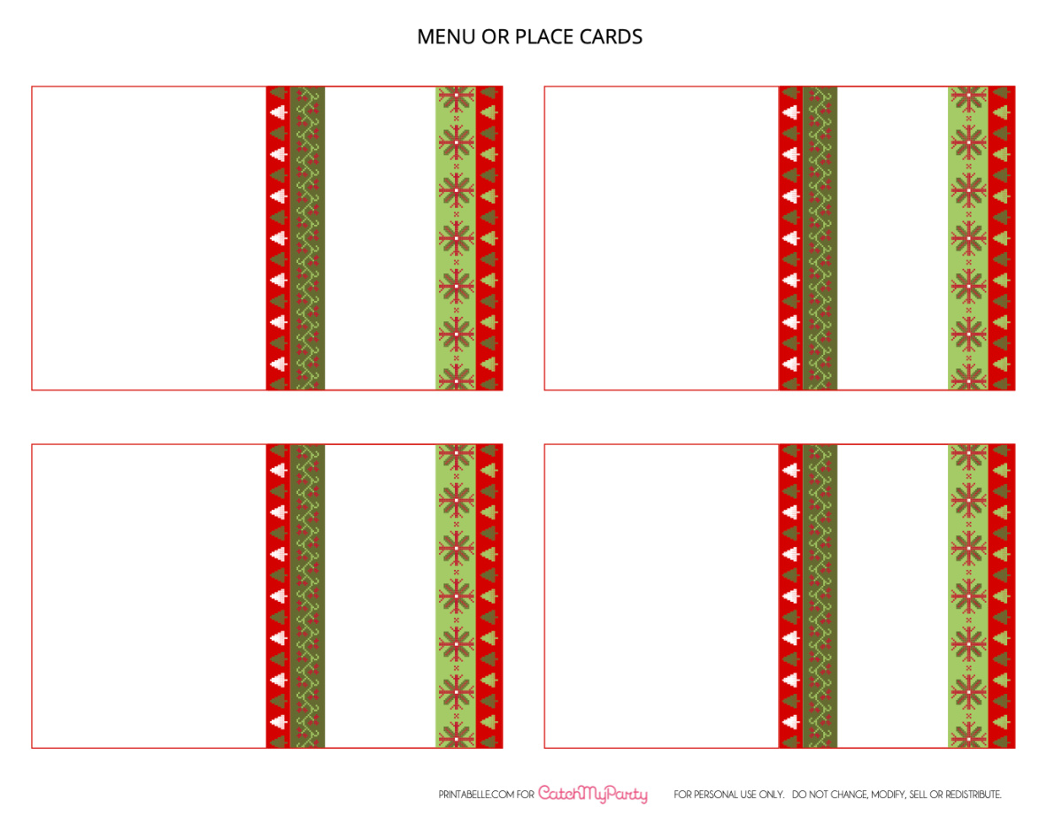FREE Ugly Sweater Printable Blank Tented Cards