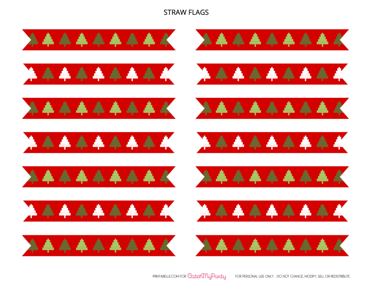 FREE Ugly Sweater Printable Straw Flags