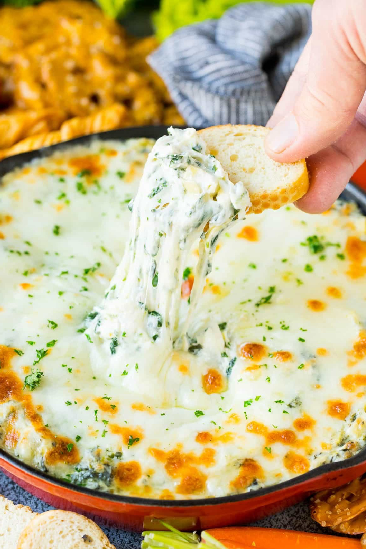 Cheap Party Food Ideas - Baked Spinach and Artichoke Dip