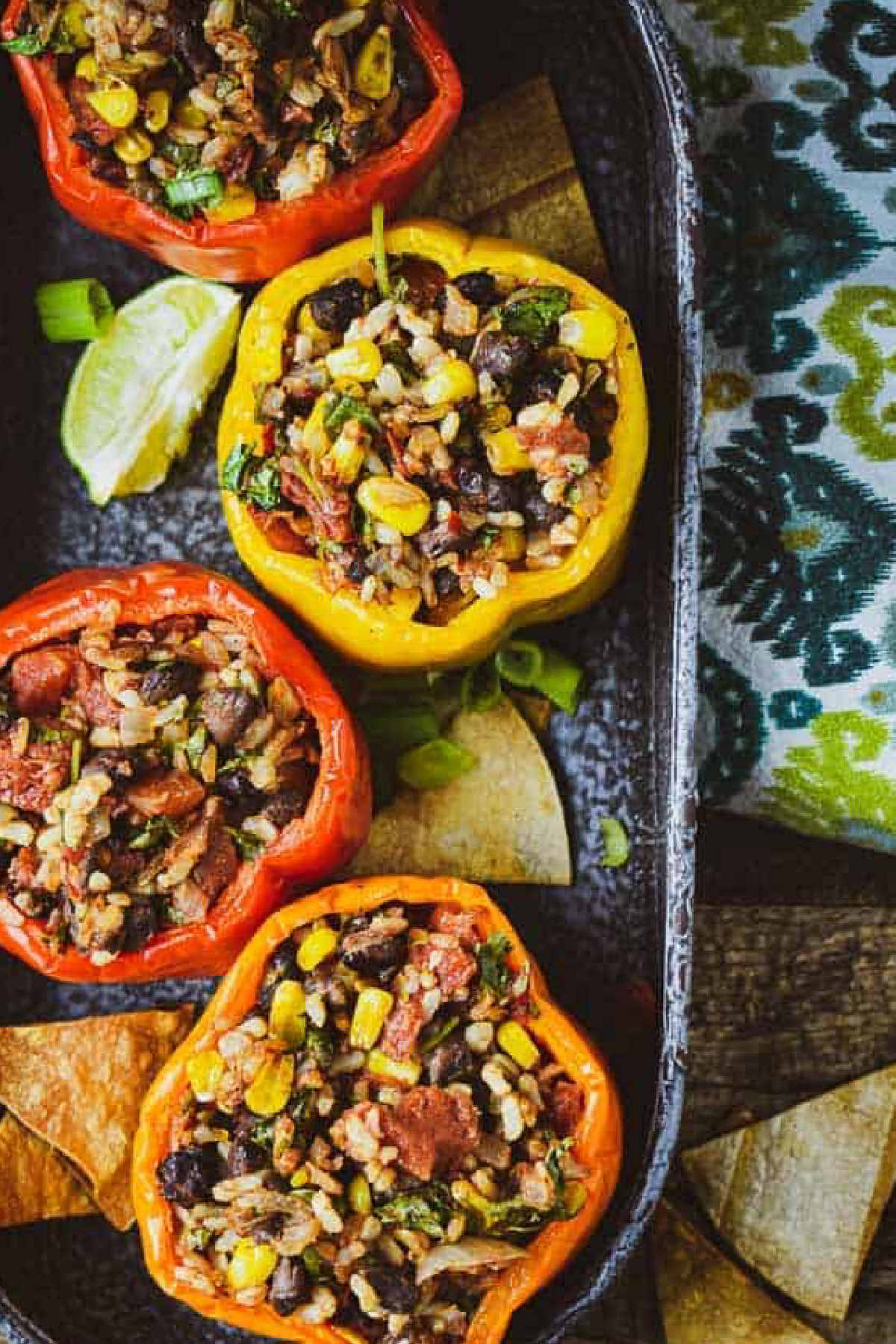 Cheap Party Food Ideas - Stuffed Bell Peppers with Rice and Beans