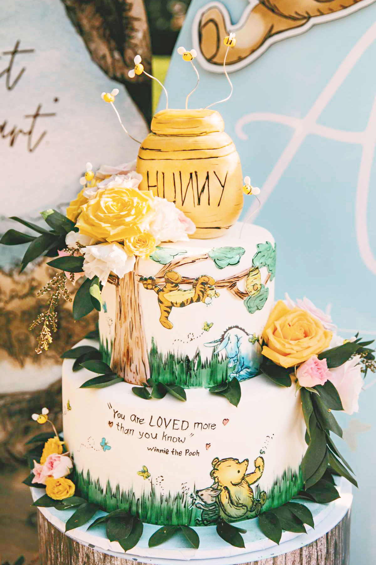 Winnie the Pooh 1st Birthday Cake for Baby Girl Winnie the Pooh 1st Birthday Cake for Baby Girl