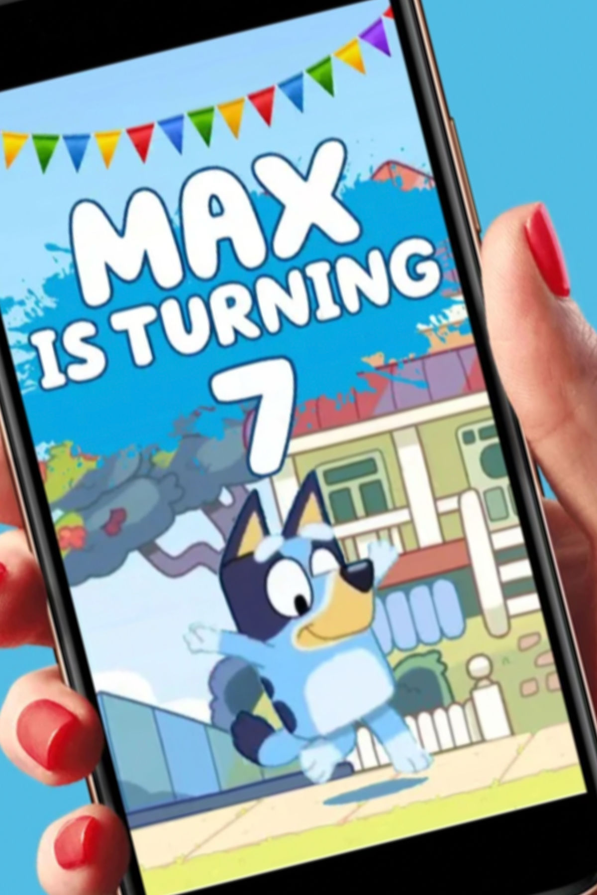 Animated Digital Bluey Party Invitation