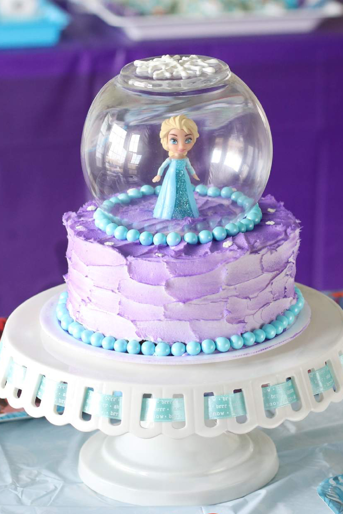 Snow Globe Frozen Birthday Cake