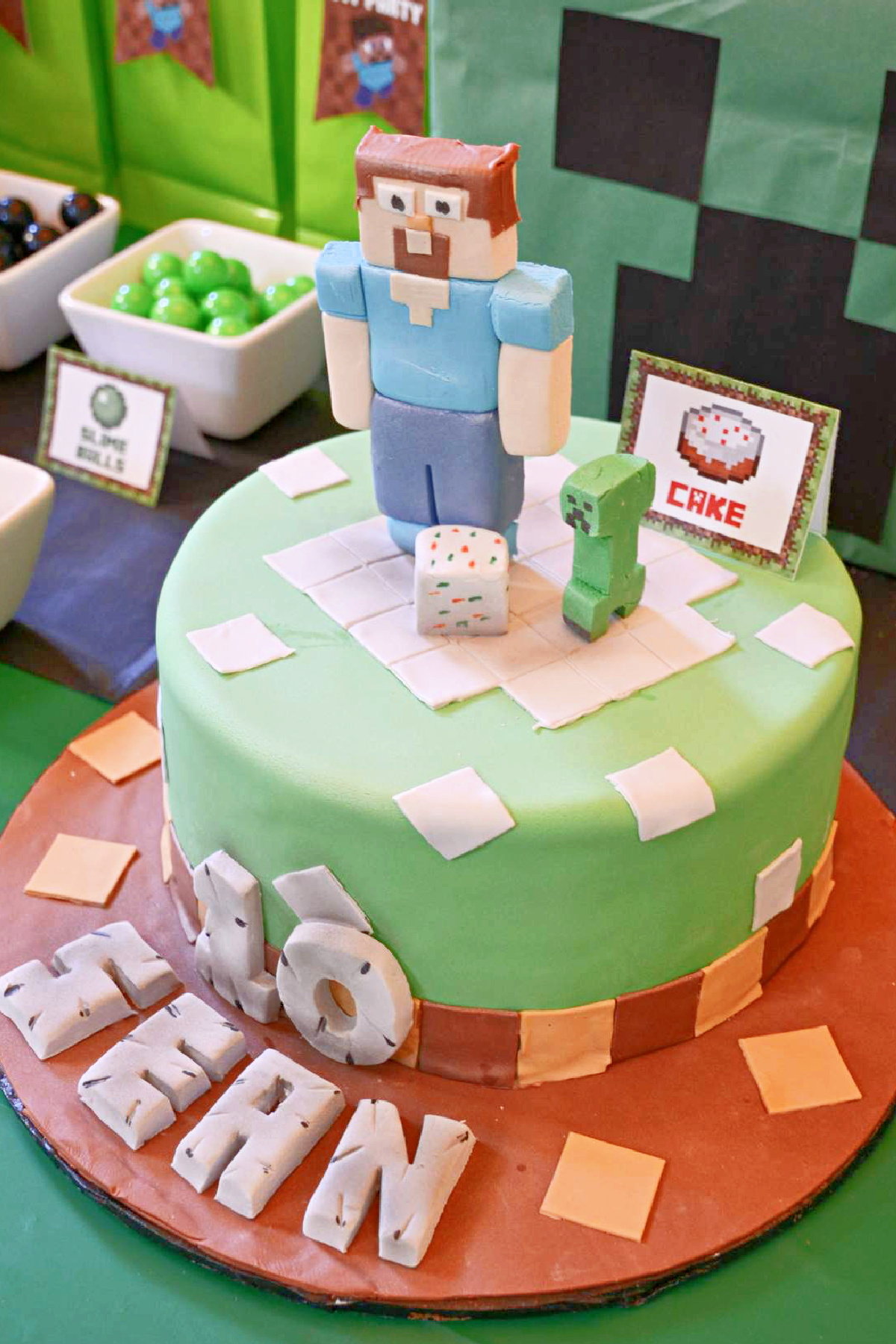 Minecraft Steve Round Cake