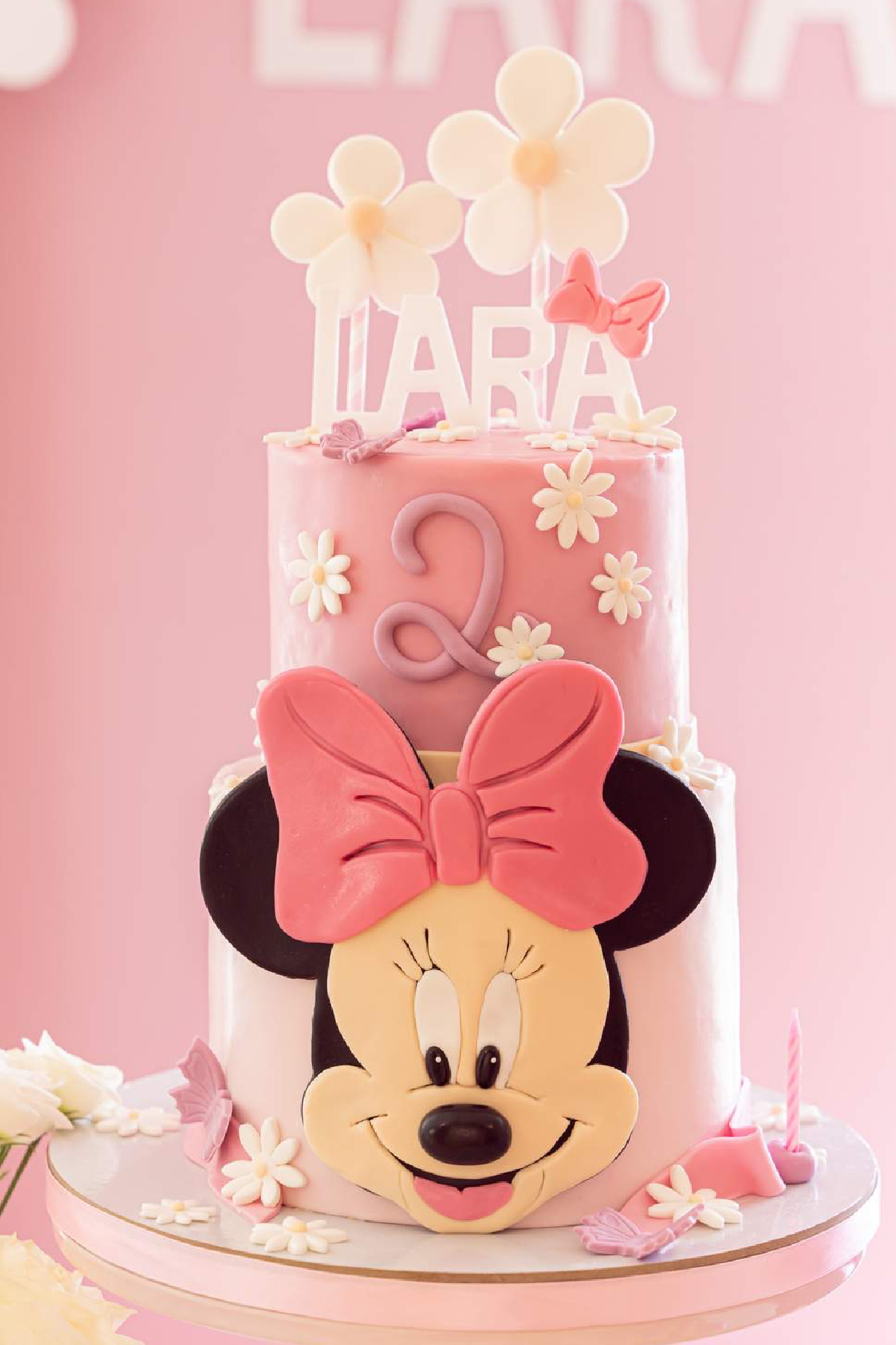 Garden-Themed Minnie Mouse Birthday Cake