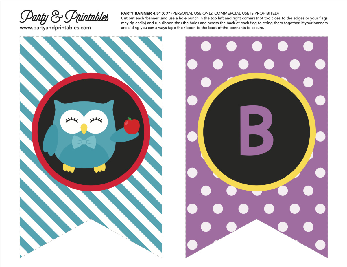 Free Back-To-School Owl Printables - Banner