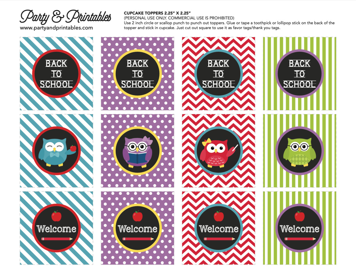 Free Back-To-School Owl Printables- Party Favors Tags