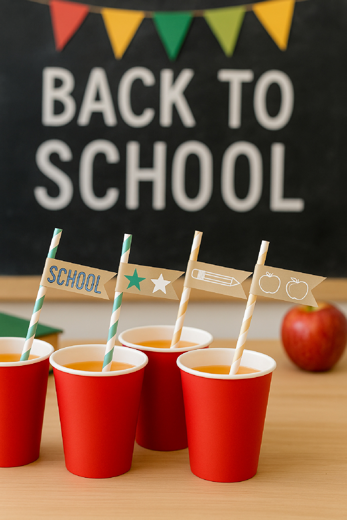 Printable Back to School Drink Flags Printable Back to School Drink Flags