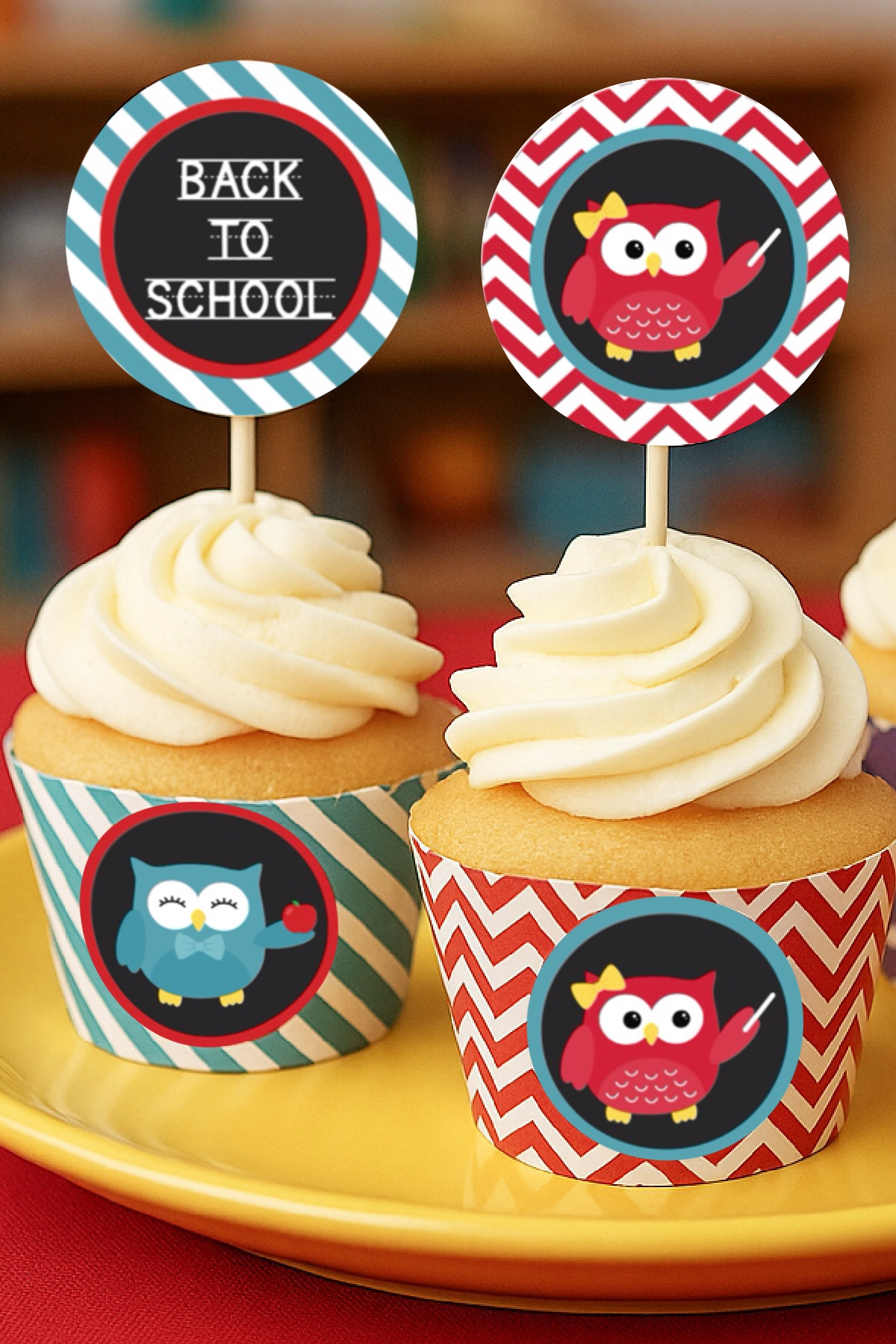 FREE Back to School Owl Cupcake Wrappers & Toppers FREE Back to School Owl Cupcake Wrappers & Toppers