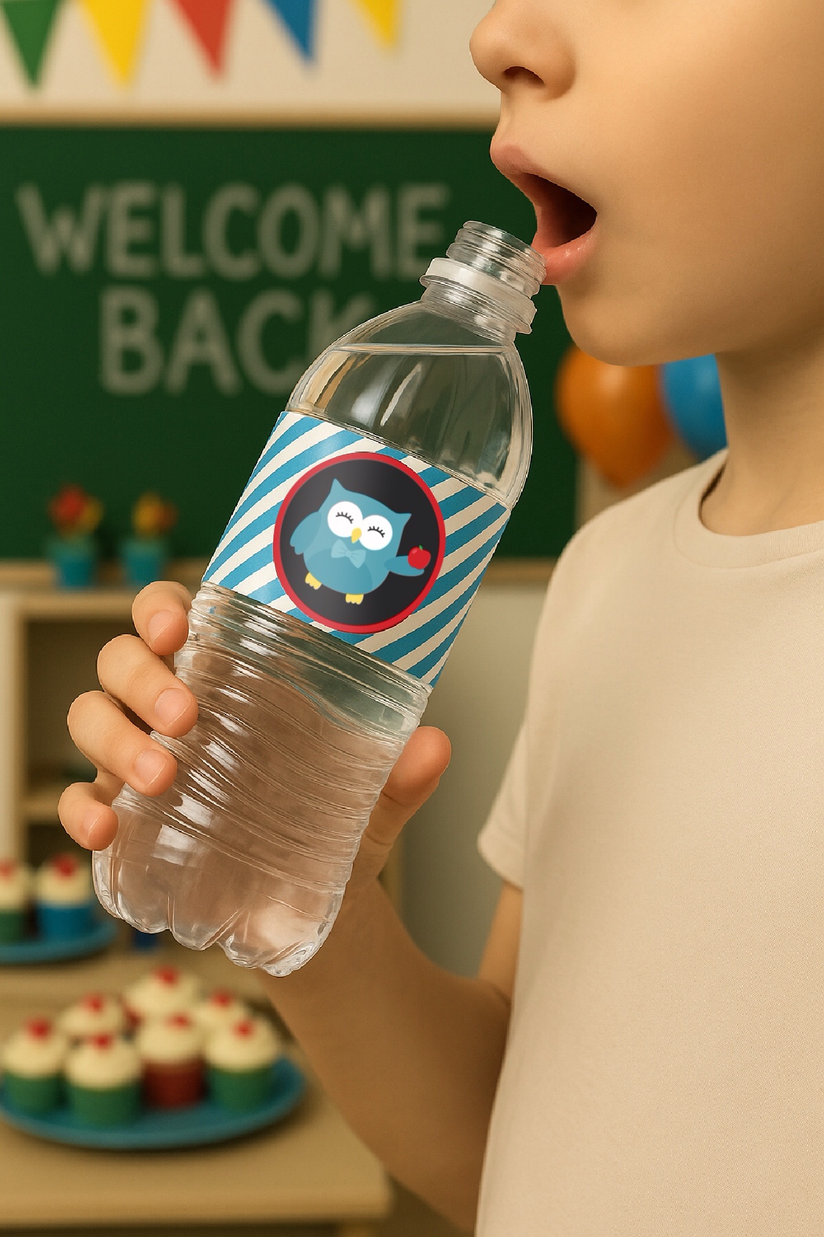 FREE Back to School Owl Water Bottle Labels Printable FREE Back to School Owl Water Bottle Labels Printable