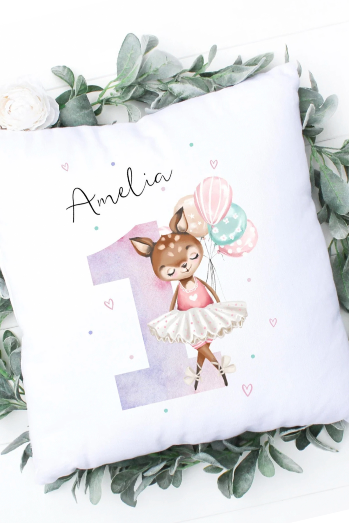 Girl First Birthday Gift Ideas - Personalized 1st Birthday Cushion