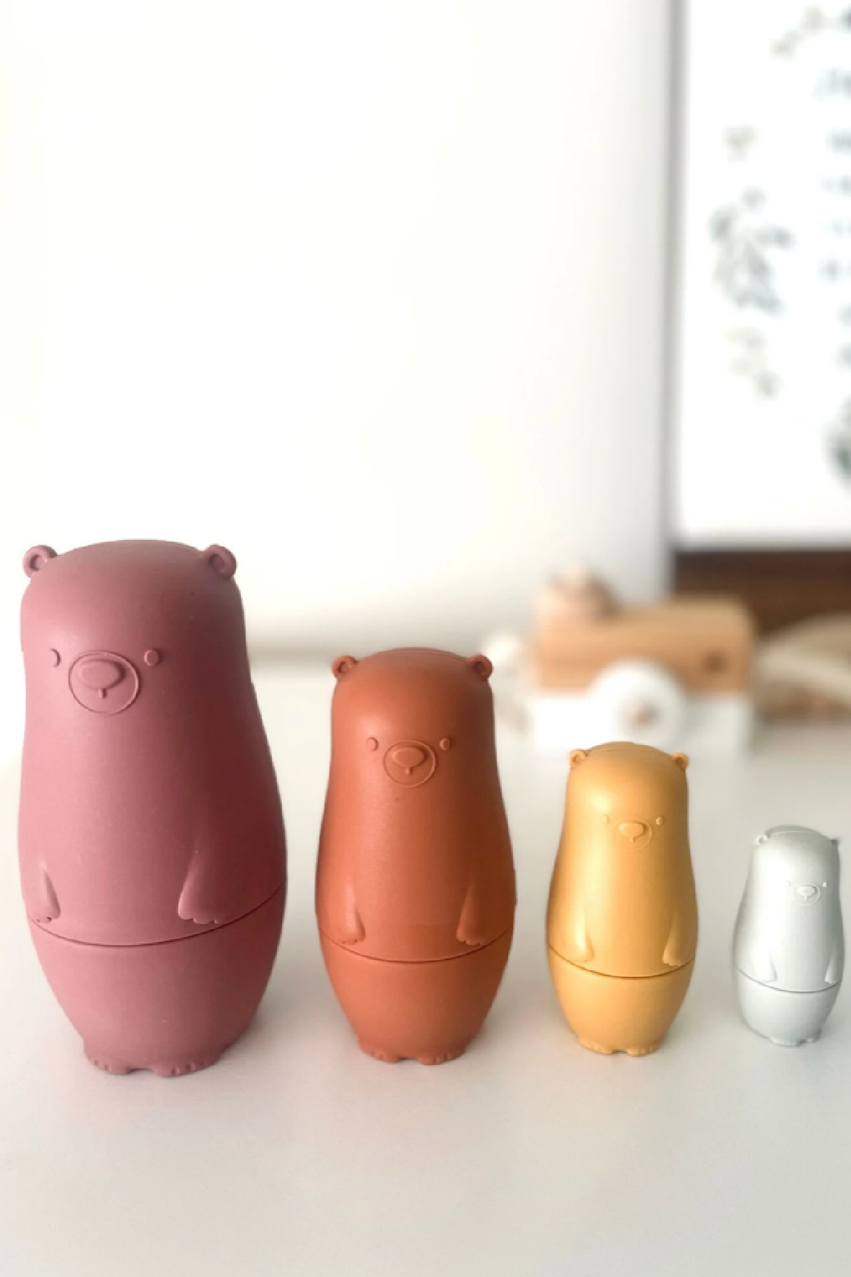 Girl First Birthday Gift Ideas - Silicone Bear Nesting Dolls