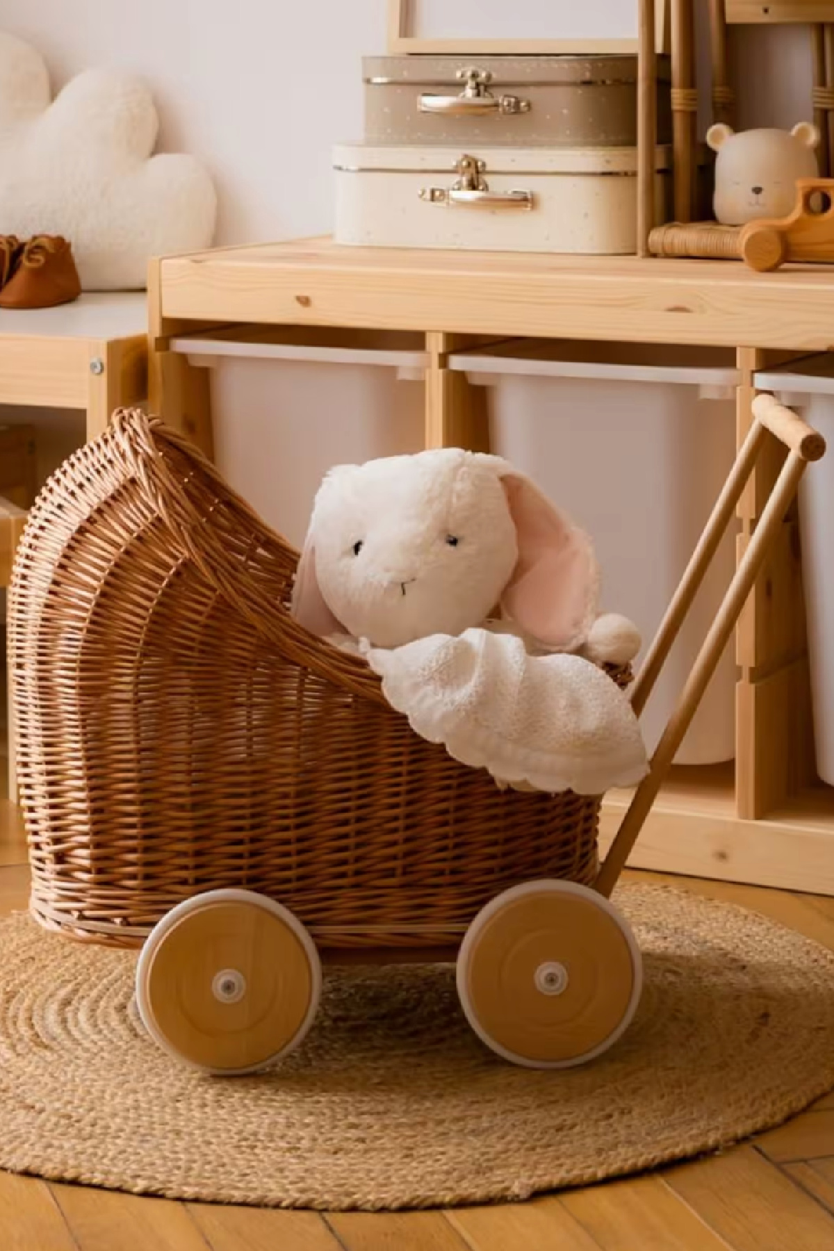 Girl First Birthday Gift Ideas - Wicker Dolls Pram