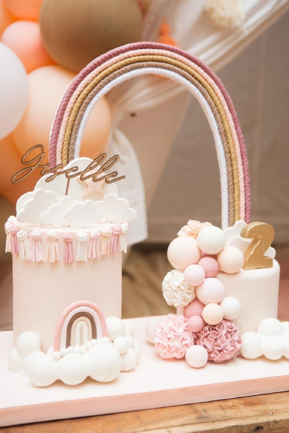 Boho Rainbow Birthday Cake