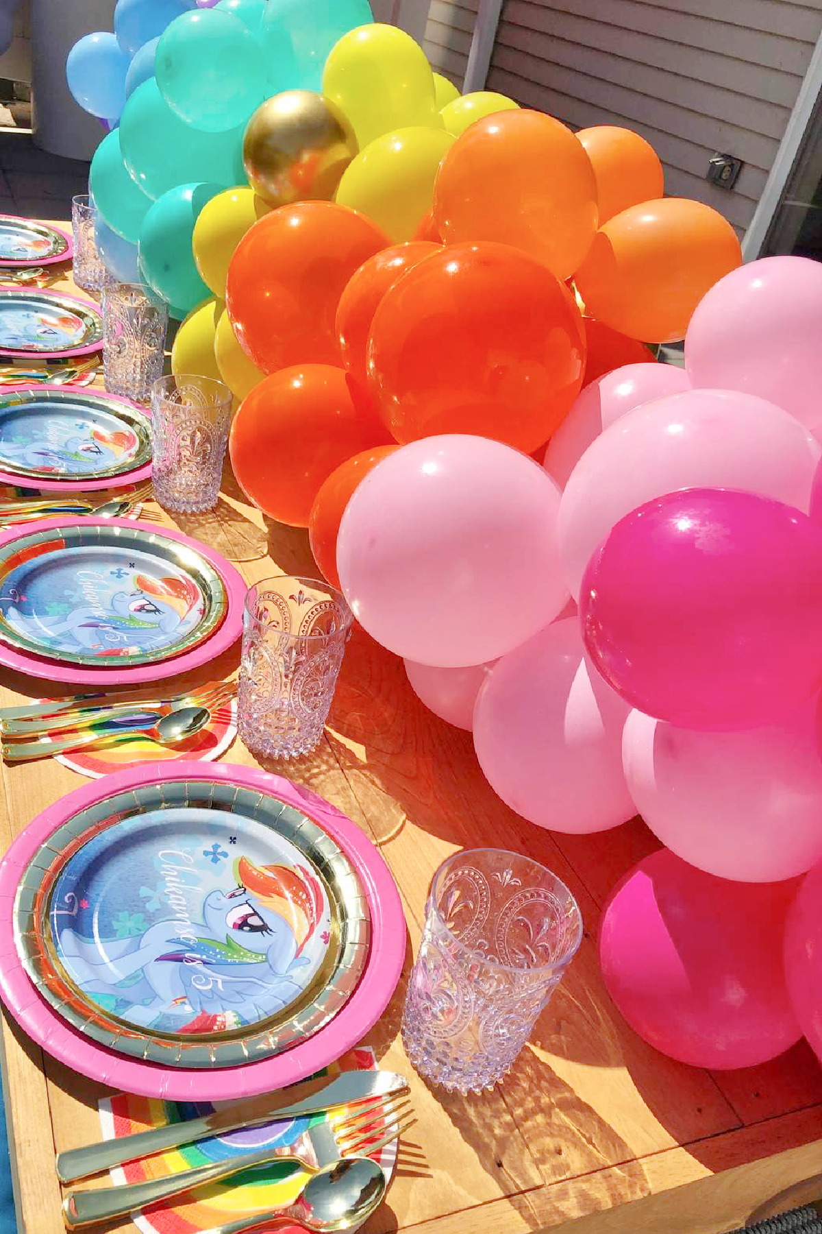 Rainbow Balloon Table Runner