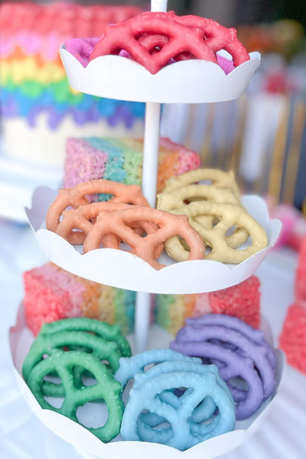 Rainbow Chocolate Covered Pretzels