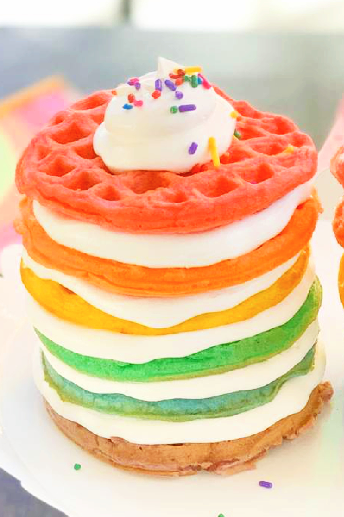 Stacked Rainbow Pancakes