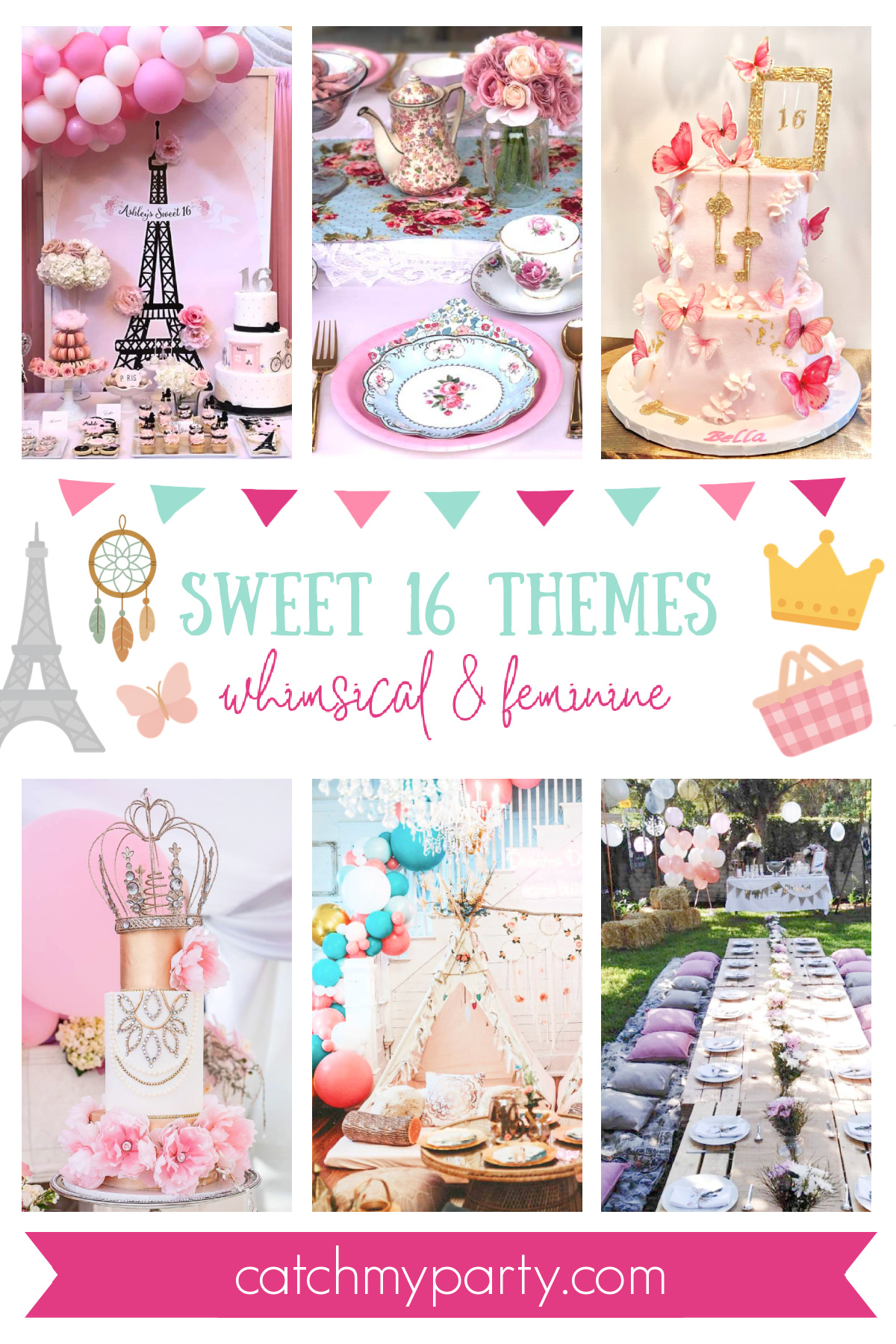 Whimsical & Feminine Sweet 16 Themes