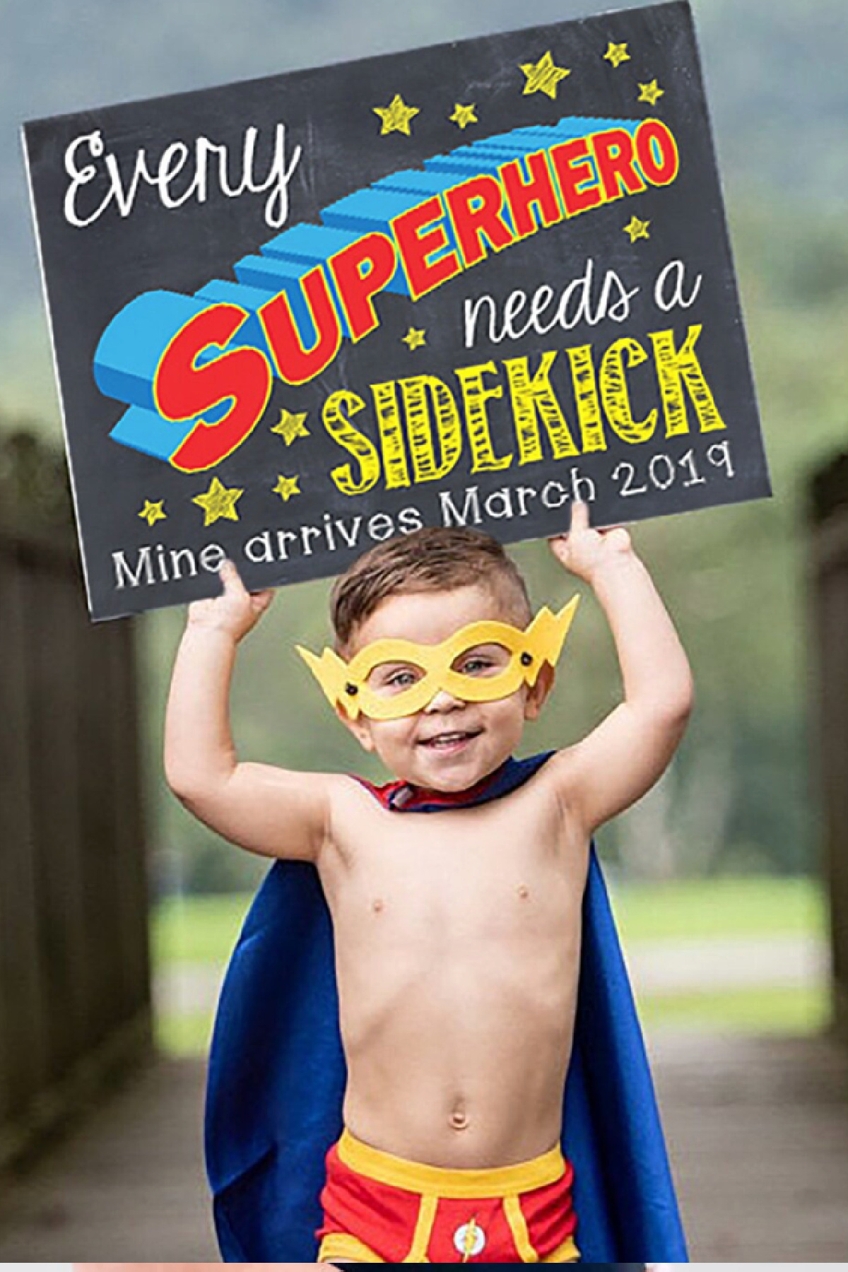 Digital Pregnancy Announcements - Superhero Sign