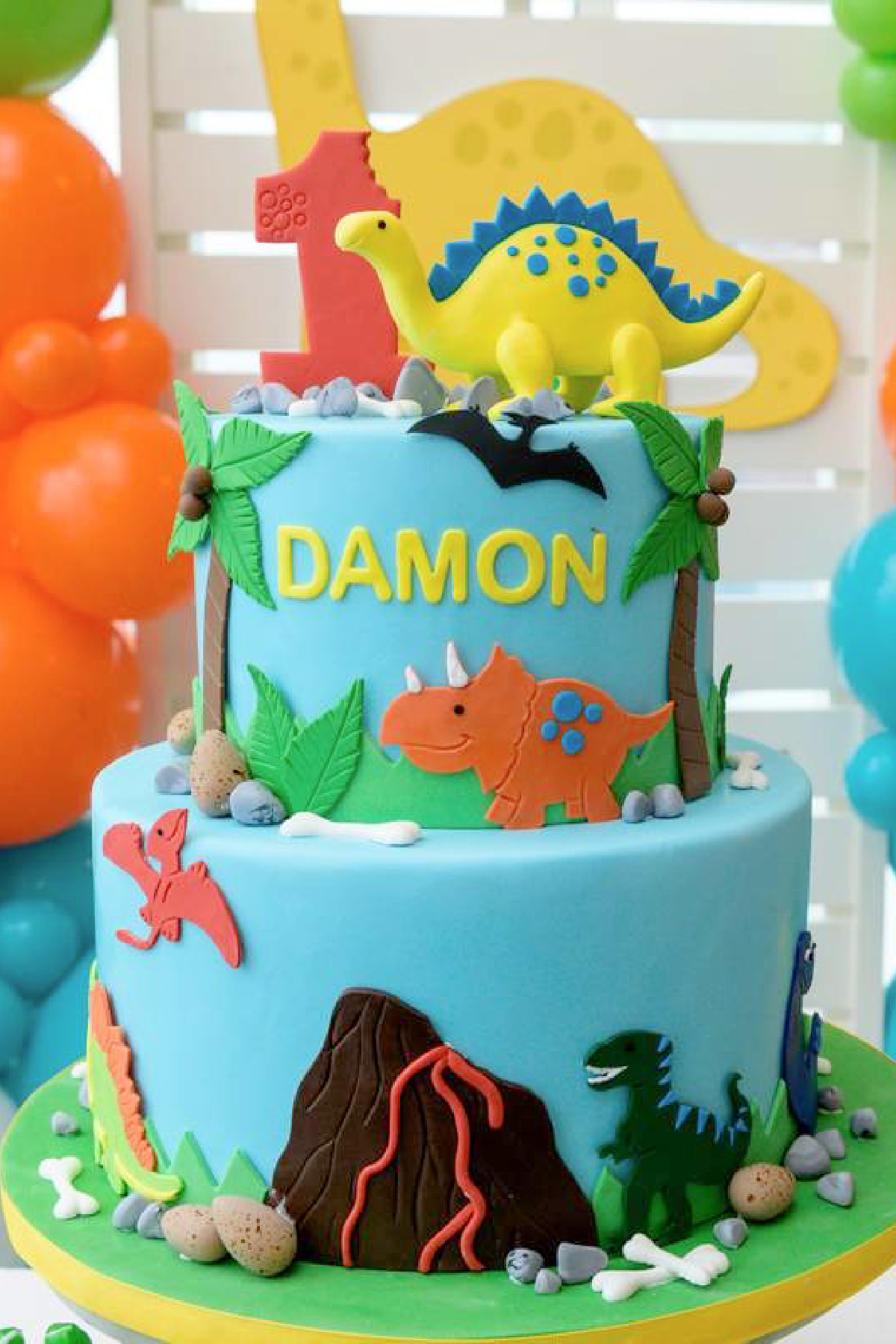 Colorful Dino Cake