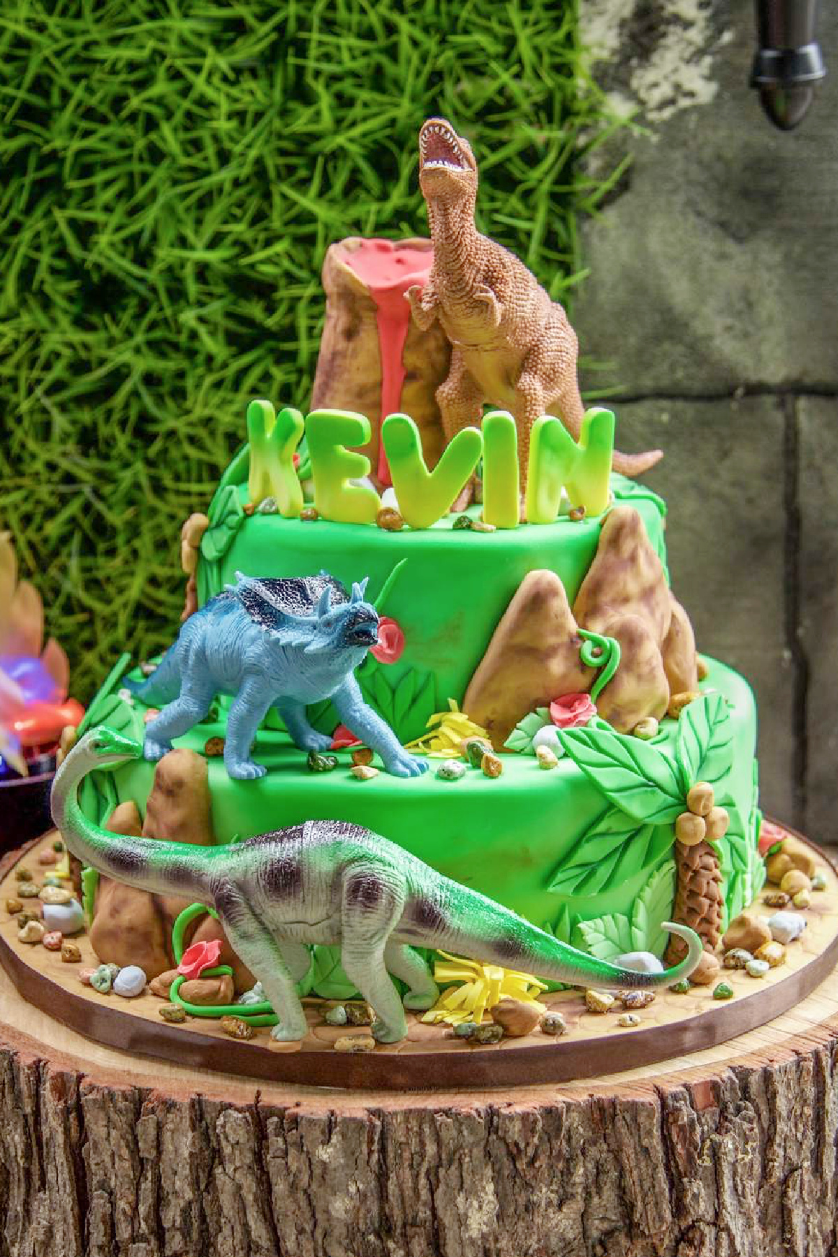 Dinosaur Volcano Cake