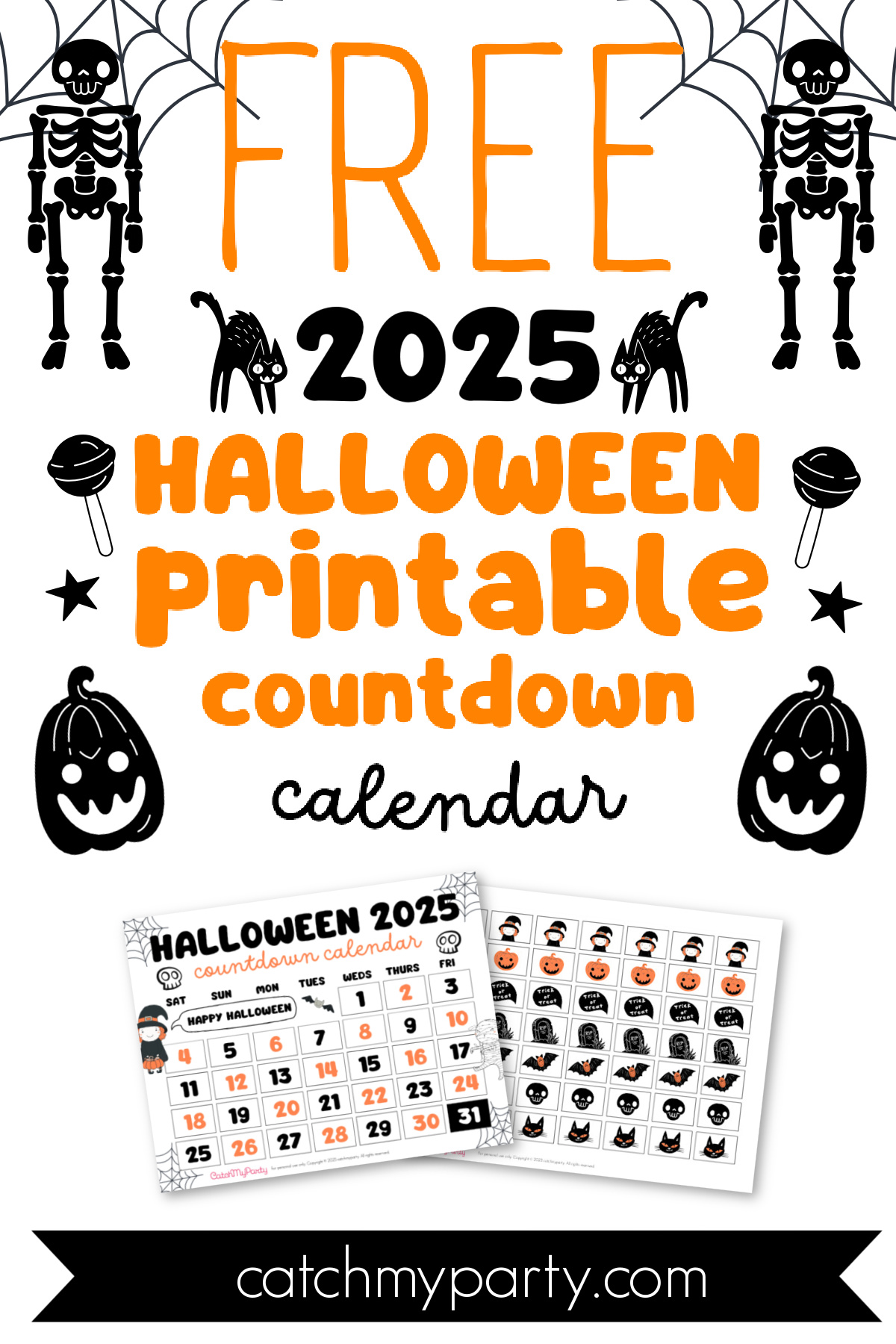 Free Printable Halloween Countdown Calendar 2025 🎃🕸️👻 Free Printable Halloween Countdown Calendar 2025 🎃🕸️👻
