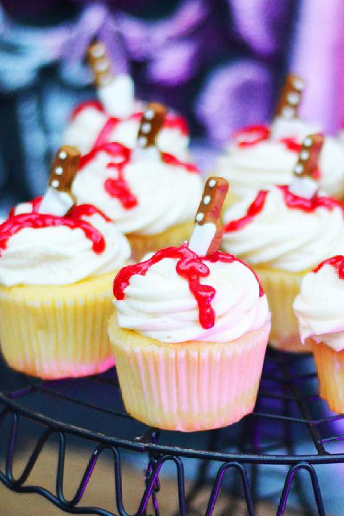 Bloody Knife Cupcakes