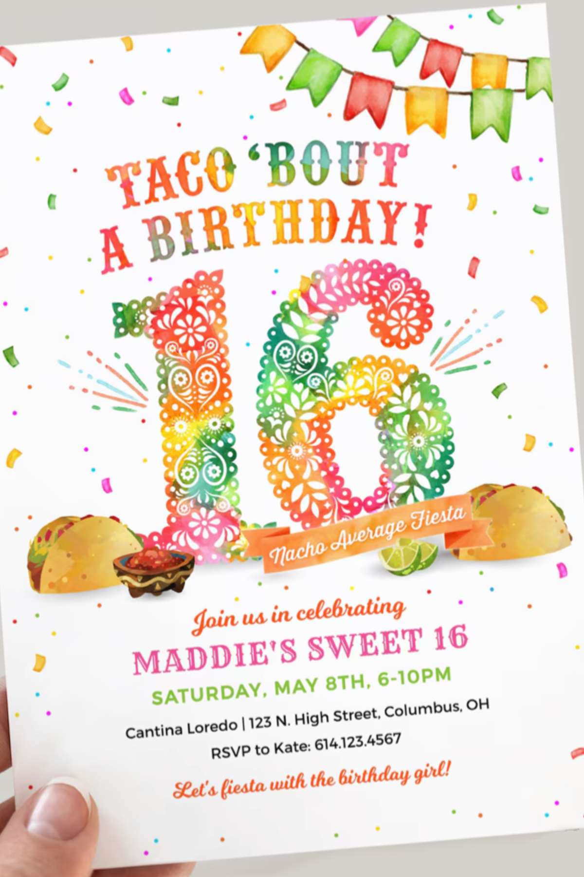 Sweet 16 Party Invitations - Fiesta Sweet 16 Party Invitation