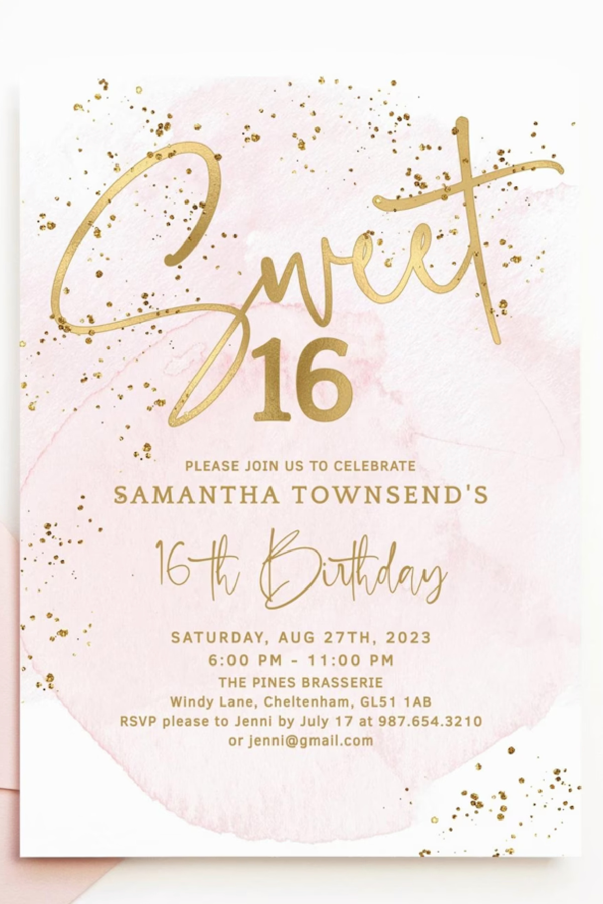 Sweet 16 Party Invitations - Stylish Design