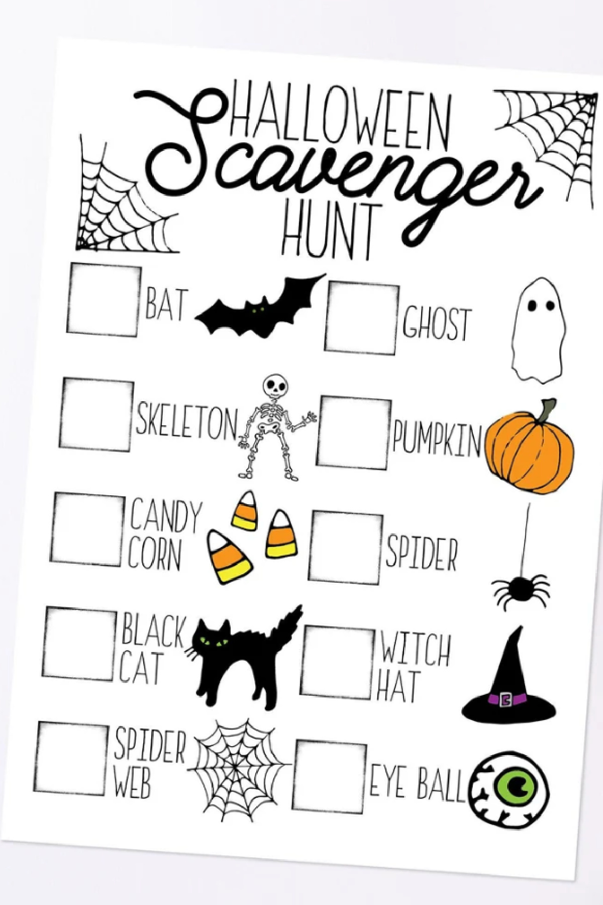 Printable Halloween Scavenger Hunt