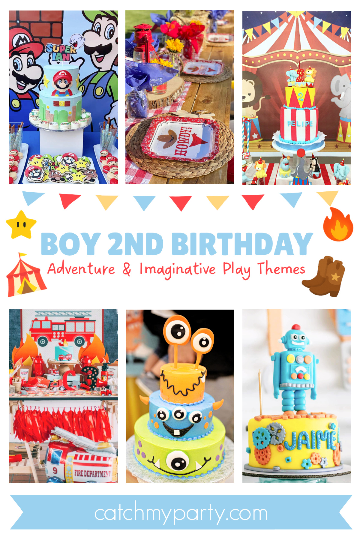 Boy 2nd Birthday - Adventure & Imaginative Play Themes